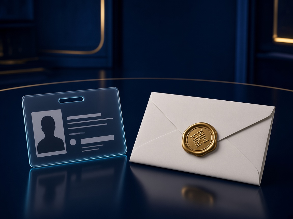 Blank ID card and proof-of-address letter for Level 2 and Level 3