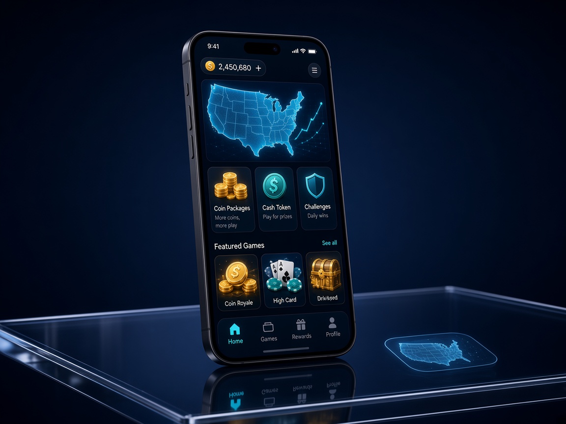 Mobile browser access to a US social casino on an iPhone