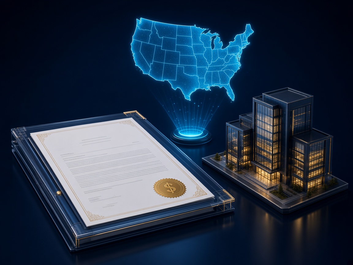 Company documents, office model and US map for operator facts