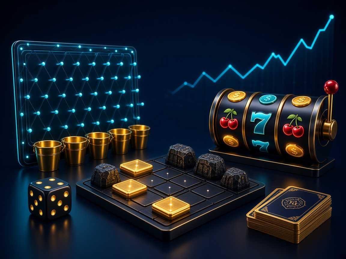 Plinko, dice, mines, cards and slot reels from a social casino catalog