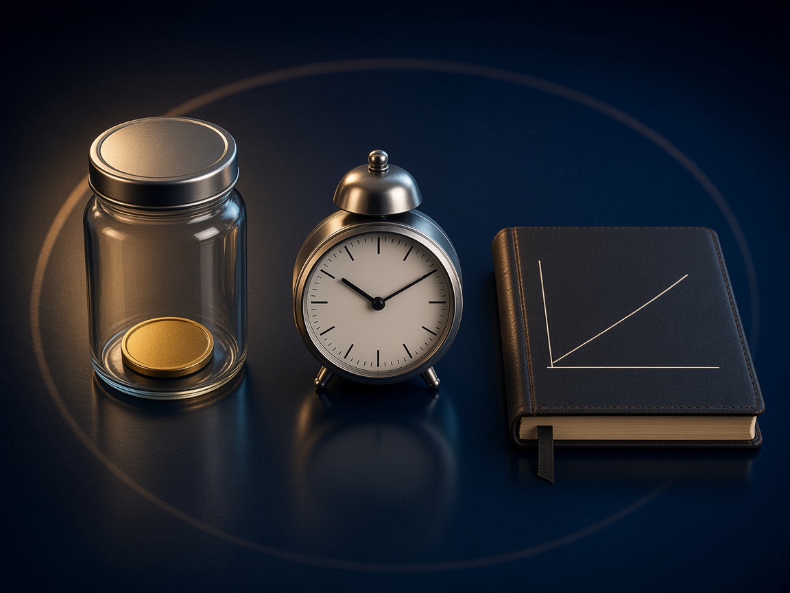 Timer, coin jar and notebook used for play and spend limits
